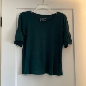 Albion Ruffle Tee- Hunter Green